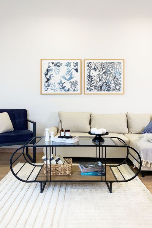 Masuta de cafea, Caliente, Windy, 145x47x50 cm, PAL;Sticla temperata, Pin Atlantic / Fume