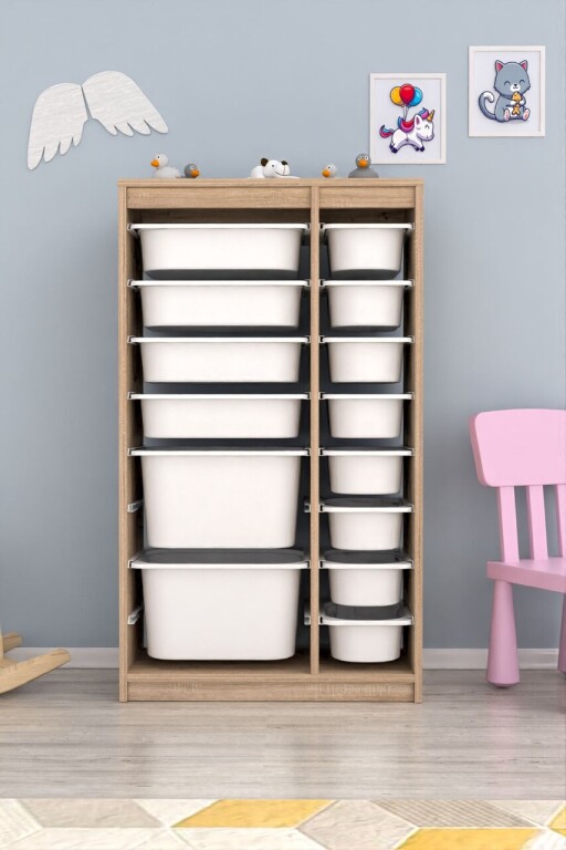 Dulap multifunctional, Estella, Montana Xs 2D4N8U, 69x112 cm, PAL, Sonomo / White