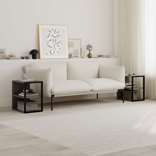 Set masute 2 piese, Homitis, Echo, PAL, Gri retro