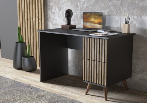 Birou, Cordelia, FRN-9014, 127x65x60 cm, PAL, Lemn / Negru / Pin Atlantic