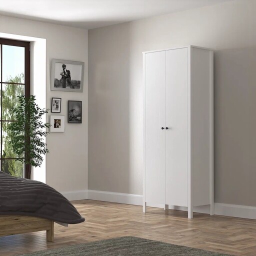 Dulap pentru haine, Cordelia, FRN-10040, 70x195x54 cm, PAL, Maro/Alb