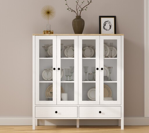 Corp biblioteca, Cordelia, FRN-20071, 130x136x44 cm, PAL, Maro/Alb