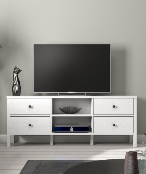 Comoda TV, Cordelia, FRN-20002, 160x62x35 cm, PAL, Maro/Alb