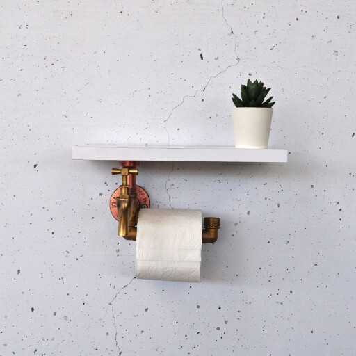 Raft de perete, Evila Originals, Cop057, 30x14x15 cm, Lemn, Alb