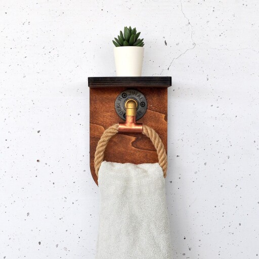 Raft de perete, Evila Originals, Cop059, 16x11x25 cm, Lemn, Maro