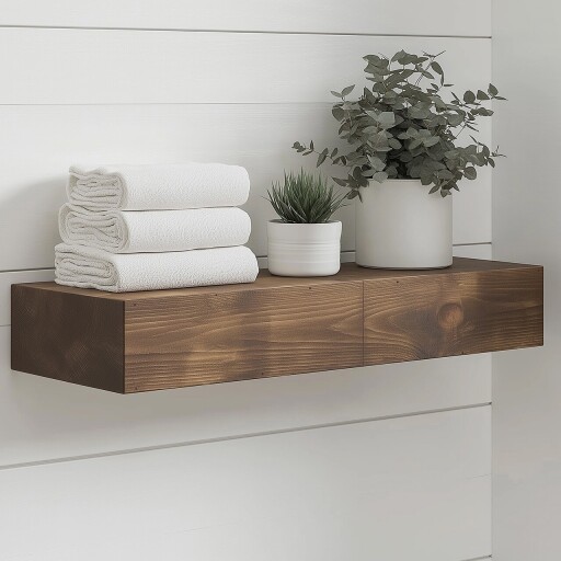 Raft de perete, Evila Originals, Raf271, 13x60x11 cm, Lemn masiv, Lemn