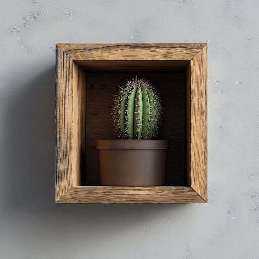 Raft de perete, Evila Originals, Raf279, 14x15x7 cm, Lemn masiv, Negru