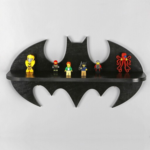 Raft de perete, Evila Originals, Raf285, 47x25x7 cm, Placaj, Negru