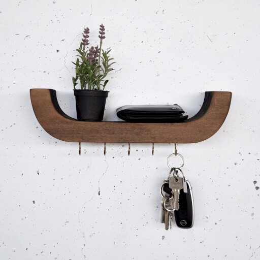 Raft de perete, Evila Originals, Raf289, 33x11x7 cm, Placaj, Lemn