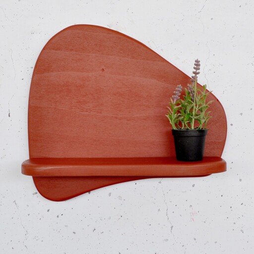 Raft de perete, Evila Originals, Meh221, 35x32x11 cm, Placaj, Rosu