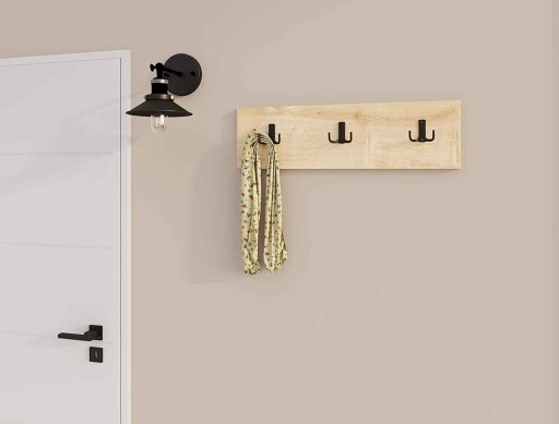 Cuier de perete, Elegance, Üçlü, 36x12x1 cm, PAL, Maro