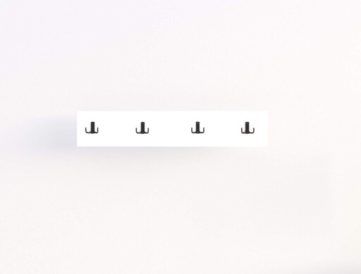 Cuier de perete, Elegance, Dörtlü, 80x15x1 cm, PAL, Alb