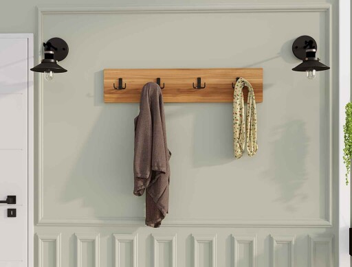 Cuier de perete, Elegance, Dörtlü, 80x15x1 cm, PAL, Maro