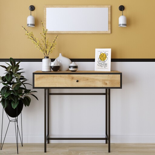 Bufet, Elegance, Pera, 100x90x35 cm, PAL, Stejar safir / negru