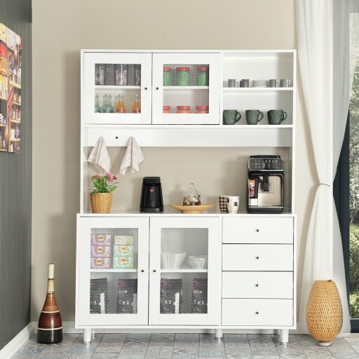 Dulap multifunctional, Comforty, Grano 140, 140x187x40 cm, PAL, Alb