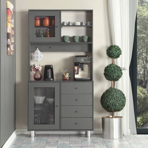 Dulap multifunctional, Comforty, Grano 96, 96x187x40 cm, PAL, Antracit