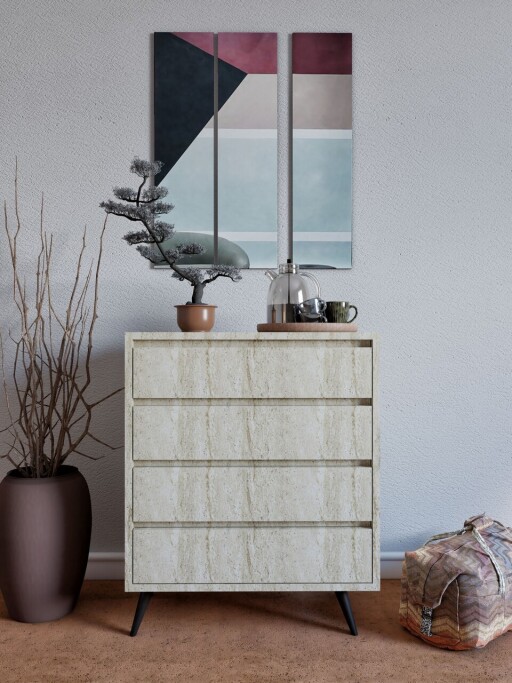 Dulap, Mod Design, Suvera, 70x86x40 cm, PAL, Travertin