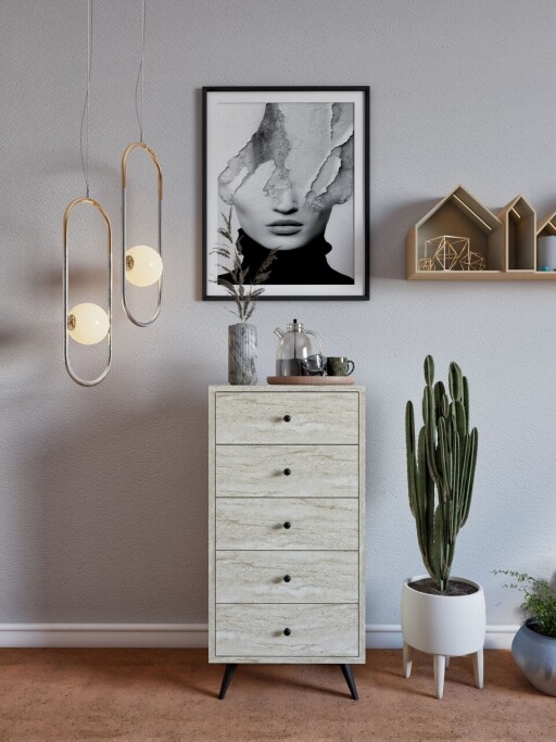 Dulap, Mod Design, Frenzu, 50x103x40 cm, PAL, Travertin