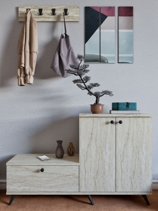 Cuier de perete, Mod Design, Evva, PAL, Travertin