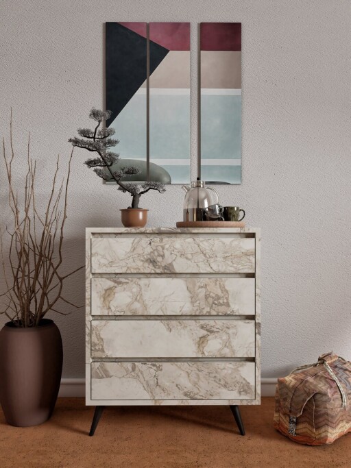 Dulap, Mod Design, Suvera, 70x86x40 cm, PAL, Marmura Ephesus