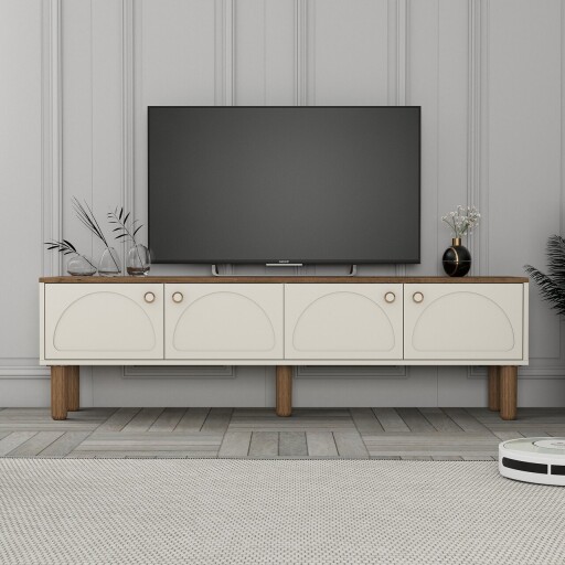 Comoda TV, Hommy Craft, Bohem 851, 180x53x35 cm, PAL, Crem