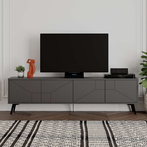 Comoda TV, Decortie, Dune, 180x50x29 cm, PAL, Antracit