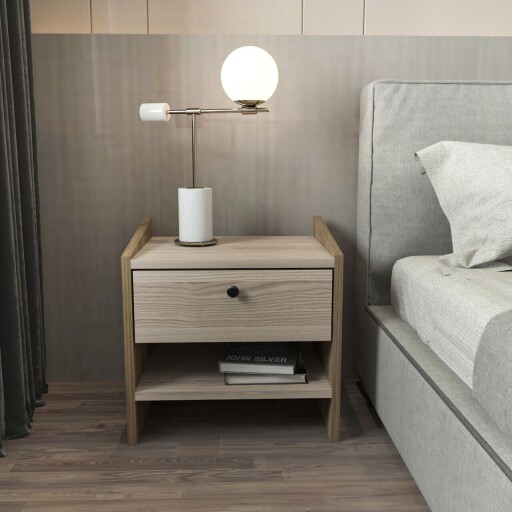 Noptiera, Zena Home, Berlin, 45x45x35 cm, PAL, Nuc / Cordoba