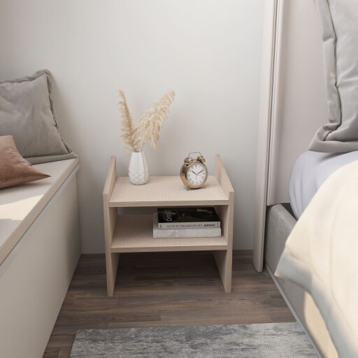 Noptiera, Zena Home, Adin, 45x45x35 cm, PAL, Bej