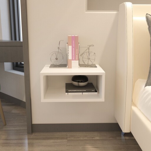 Noptiera, Zena Home, Dora, 45x21 cm, PAL, Alb