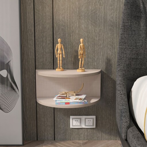 Noptiera, Zena Home, Bella, 45x19 cm, PAL, Bej