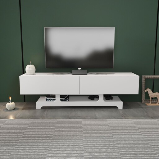 Comoda TV, Zena Home, Tera, 160x46 cm, PAL, Alb