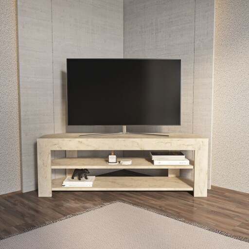 Comoda TV, Zena Home, Rita, 120x42x35 cm, PAL, Travertin