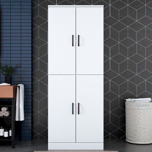 Dulap masina de spalat, Rani, KD109, 70x181 cm, PAL, Alb