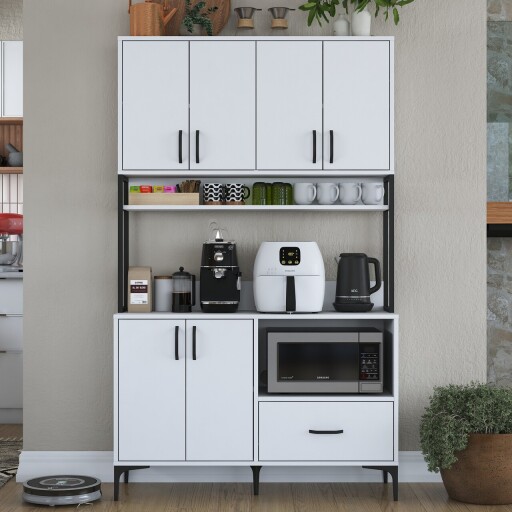 Dulap multifunctional, Rani, JE171, 120x198 cm, PAL, Alb