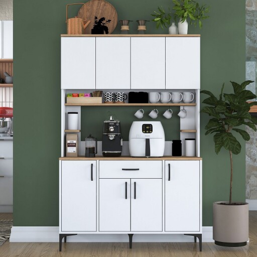 Dulap multifunctional, Rani, JE177, 120x184 cm, PAL, Alb