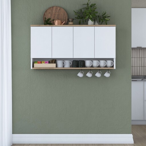 Dulap de perete, Rani, JE198, 120x61 cm, PAL, Nuc/Alb