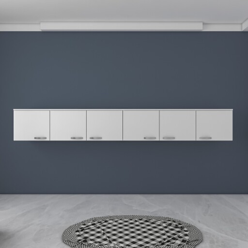 Dulap de perete, Rani, BA132, 243x45x48 cm, PAL, Alb