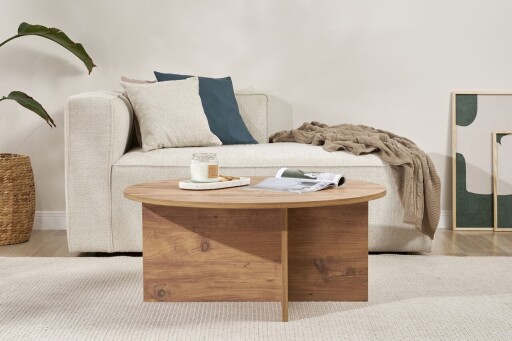 Masuta de cafea, Nordure, Soleil, 90x40x90 cm, PAL, Maro