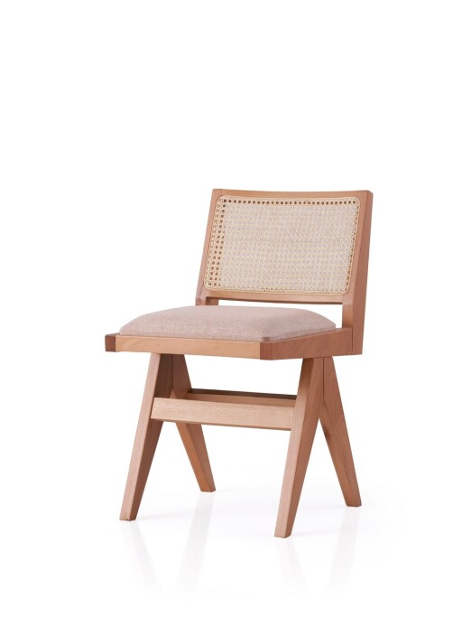 Scaun, Nmobb, Form, 45x77x59 cm, Lemn de fag, Stejar / Bej