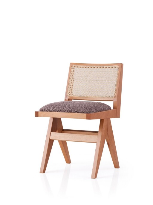 Scaun, Nmobb, Form, 45x77x59 cm, Lemn de fag, Stejar / Maro