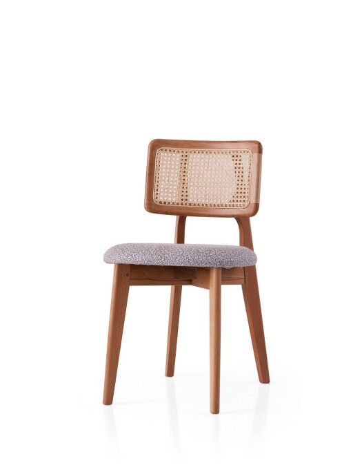 Scaun, Nmobb, Punto, 43x80x46 cm, Lemn de fag, Stejar / Gri deschis