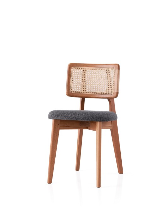 Scaun, Nmobb, Punto, 43x80x46 cm, Lemn de fag, Stejar / Gri închis