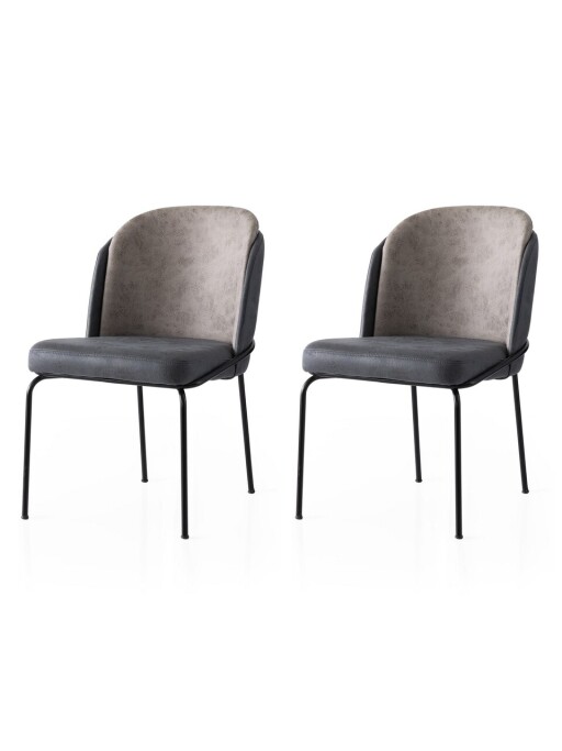 Set scaune 2 piese, Nmobb, Dore, Cadru: 100% FIER, Aur / Antracit