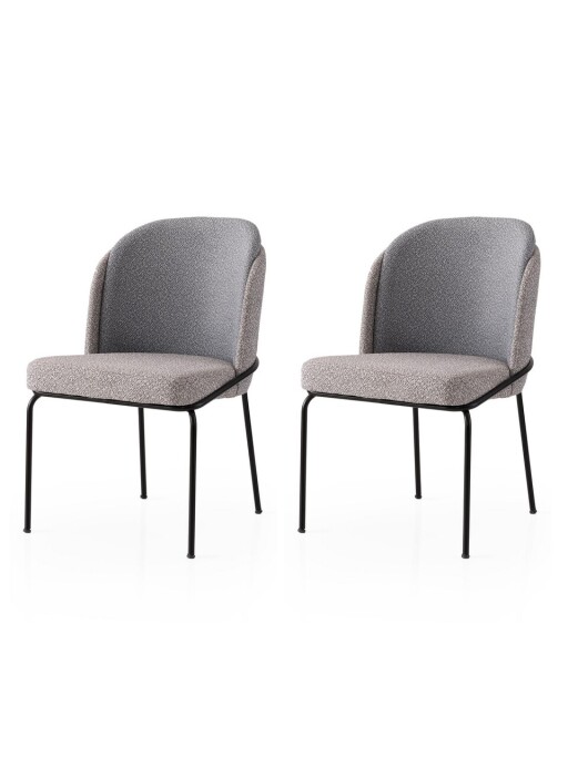 Set scaune 2 piese, Nmobb, Dore, Cadru: 100% FIER, Aur / Gri