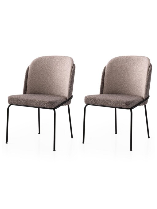 Set scaune 2 piese, Nmobb, Dore, Cadru: 100% FIER, Auriu / Maro deschis