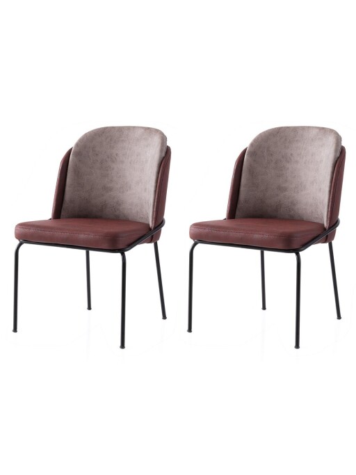 Set scaune 2 piese, Nmobb, Dore, Cadru: 100% FIER, Auriu / Roșu