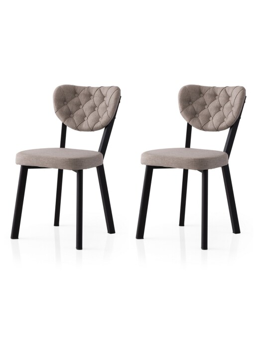 Set scaune 2 piese, Nmobb, Enzo, Cadru: 100% FIER, Gri inchis