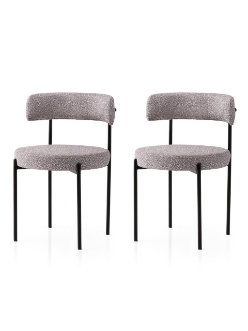 Set scaune 2 piese, Nmobb, Gını, Cadru: 100% FIER, Gri inchis