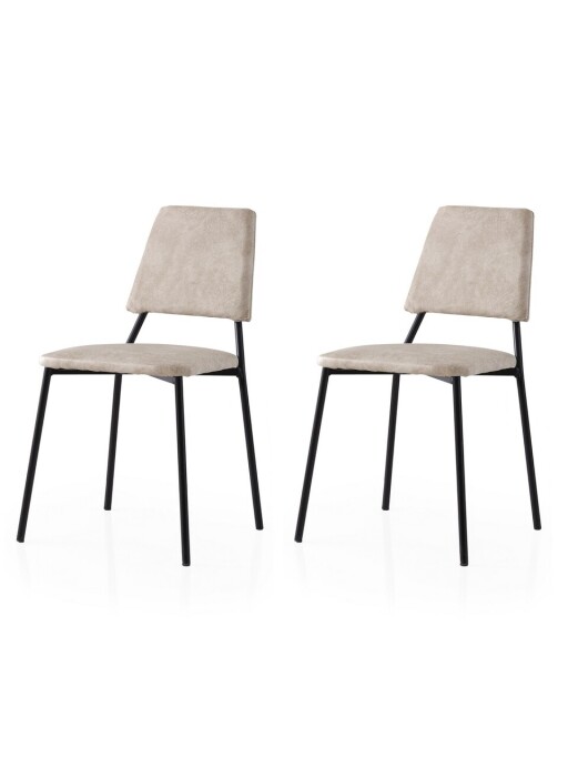 Set scaune 2 piese, Nmobb, Lıma, Cadru: 100% FIER, Negru / Ecru