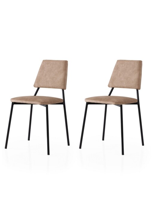 Set scaune 2 piese, Nmobb, Lıma, Cadru: 100% FIER, Negru / nurcă